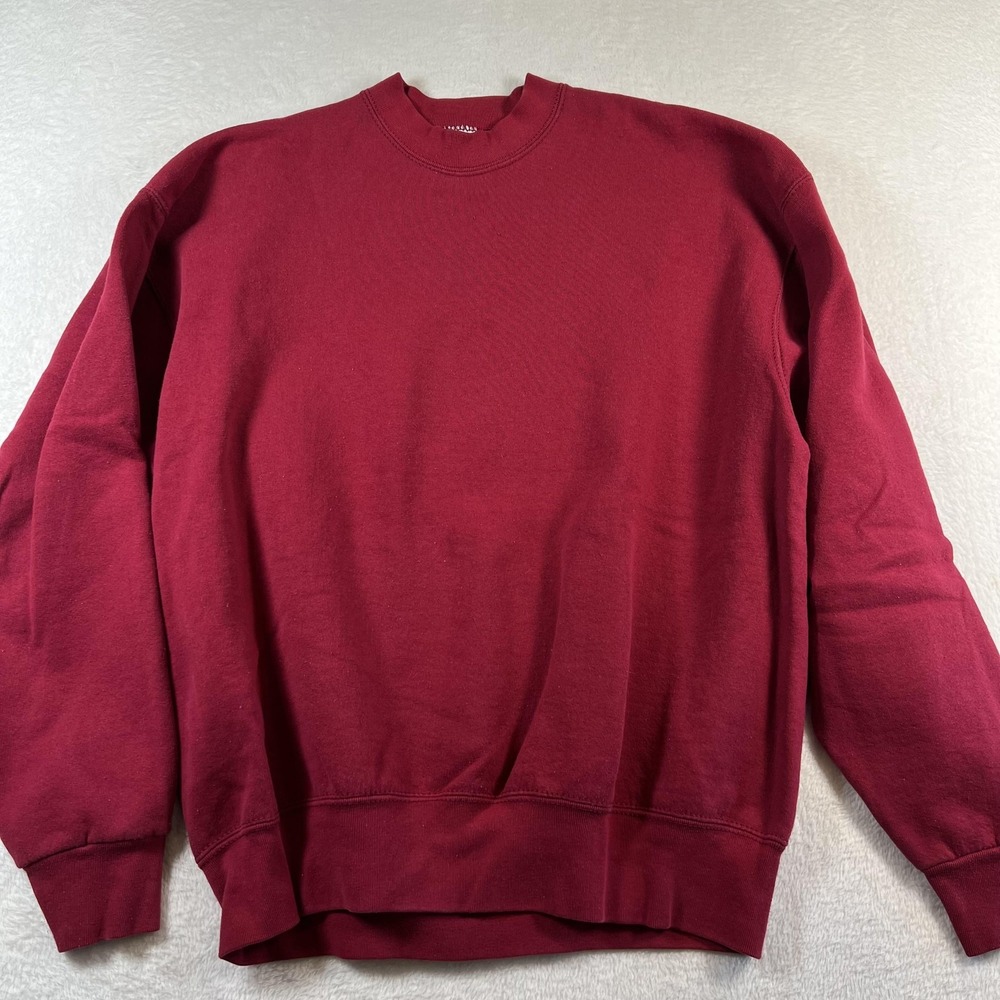 Vintage BVD Sweatshirt Mens XL Red Fleece Crewneck Pullover Made USA Solid Blank
